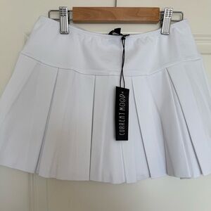 Dolls Kill Current Mood Wicked Scholar Pleated Mini Skirt - white - NWT